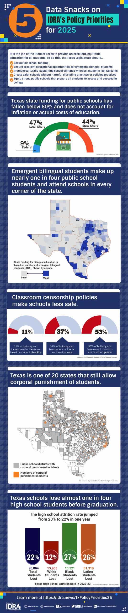 Texas Data Snacks for 2025 IDRA Infographic